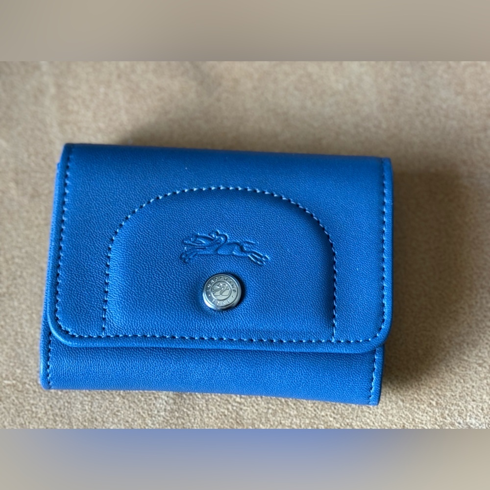 Lonchamp Blue Leather card Holder Wallet for women - Picture 6 of 7
